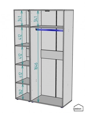 Шкаф Linnea MHR-3-1 2050х1200х510 (ДВ-М 11.1.25) в Когалыме - kogalym.ok-mebel.com | фото 3