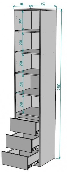 Шкаф Мальта H159 в Когалыме - kogalym.ok-mebel.com | фото 2