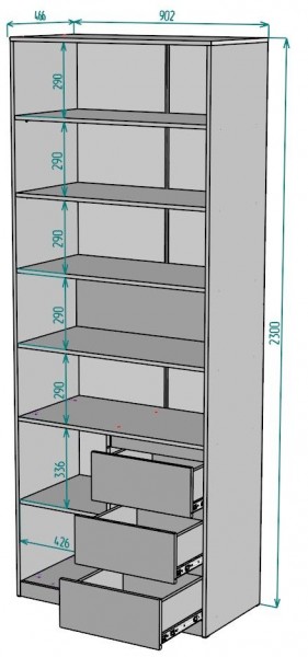 Шкаф Мальта H190 в Когалыме - kogalym.ok-mebel.com | фото 2