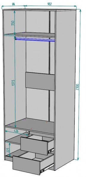 Шкаф Мальта H200 в Когалыме - kogalym.ok-mebel.com | фото 2