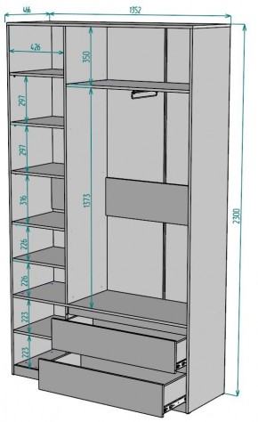 Шкаф Мальта H212 в Когалыме - kogalym.ok-mebel.com | фото 2