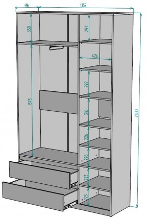 Шкаф Мальта H213 в Когалыме - kogalym.ok-mebel.com | фото 2