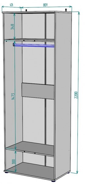 Шкаф Ольга H58 в Когалыме - kogalym.ok-mebel.com | фото 2