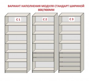 Шкаф распашной серия «ЗЕВС» (PL3/С1/PL2) Серый камень/Небраска натуральный в Когалыме - kogalym.ok-mebel.com | фото 6