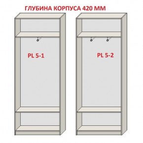 Шкаф распашной серия «ЗЕВС» (PL3/С1/PL2) Серый камень/Небраска натуральный в Когалыме - kogalym.ok-mebel.com | фото 8