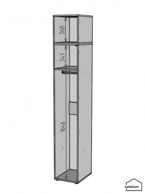 Шкаф с антресолью Linnea MHR-1A-1 2450х400х510 (ДВ-М 11.1.25) в Когалыме - kogalym.ok-mebel.com | фото 3