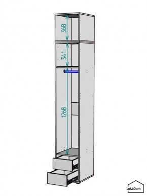 Шкаф с антресолью Linnea MHR-1A-3 2450х400х510 (ДВ-М 11.1.25) в Когалыме - kogalym.ok-mebel.com | фото 3