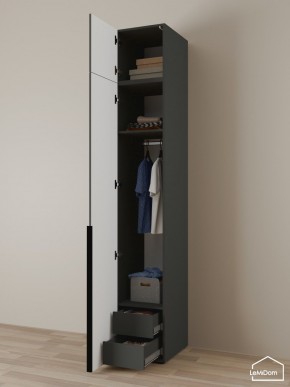 Шкаф с антресолью Linnea MHR-1A-3 2450х400х510 (Графит-М 11.1.25) в Когалыме - kogalym.ok-mebel.com | фото 5