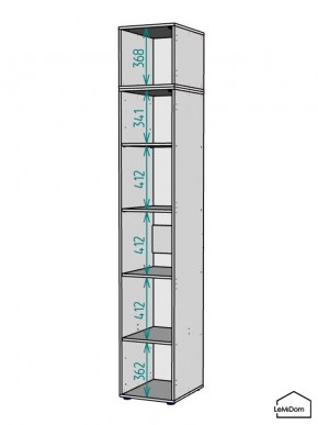 Шкаф с антресолью Linnea MHR-1POA-2 2450х400х510 (Белый-М 11.1.1) в Когалыме - kogalym.ok-mebel.com | фото 3