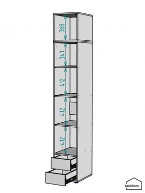 Шкаф с антресолью Linnea MHR-1POA-4 2450х400х510 (Белый-М 11.1.2) в Когалыме - kogalym.ok-mebel.com | фото 3