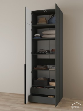Шкаф с антресолью Linnea MHR-2A-3 2450х800х510 (Графит-М 11.1.25) в Когалыме - kogalym.ok-mebel.com | фото 6