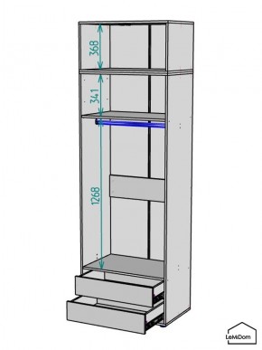 Шкаф с антресолью Linnea MHR-2POA-3 2450х800х510 (Белый-М 11.1.2) в Когалыме - kogalym.ok-mebel.com | фото 3