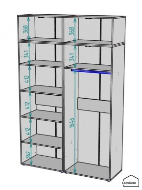 Шкаф с антресолью Linnea MHR-4A-1 2450х1600х510 (ДВ-М 11.1.25) в Когалыме - kogalym.ok-mebel.com | фото 3
