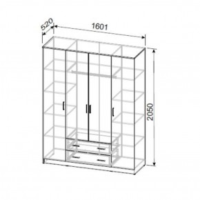 Шкаф ШК 1 (Дуб Золотой) в Когалыме - kogalym.ok-mebel.com | фото 2