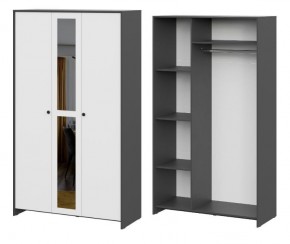 Шкаф трехстворчатый "Дольче" (графит/белый) в Когалыме - kogalym.ok-mebel.com | фото