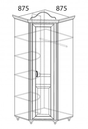 Шкаф угловой №562 "Алиса" (угол 875*875) в Когалыме - kogalym.ok-mebel.com | фото 2