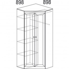Шкаф угловой №606 Инна (угол 898*898) Денвер темный в Когалыме - kogalym.ok-mebel.com | фото 3