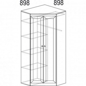 Шкаф угловой №606 "Инна" (угол 898*898) Денвер светлый в Когалыме - kogalym.ok-mebel.com | фото