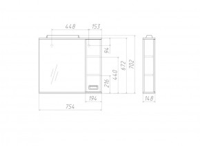 Шкаф-зеркало Cube 75 Эл. Правый Домино (DC5009HZ) в Когалыме - kogalym.ok-mebel.com | фото 3