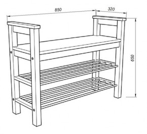 Скамья 85 Кантри для обуви, массив сосны, цвет белый в Когалыме - kogalym.ok-mebel.com | фото 3