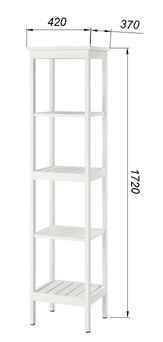 Стеллаж 420 Кантри, массив сосны, цвет белый в Когалыме - kogalym.ok-mebel.com | фото 3