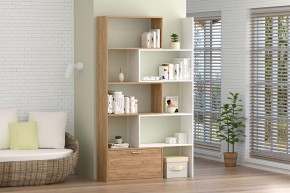 Стеллаж раздвижной (ЛДСП дуб крафт золотой/белый) в Когалыме - kogalym.ok-mebel.com | фото 3