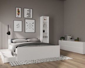 Стеллаж СИРИУС узкий, с пятью полками, цвет белый в Когалыме - kogalym.ok-mebel.com | фото