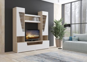 Стенка АНТАЛИЯ 2 (Сонома/Белый софт) в Когалыме - kogalym.ok-mebel.com | фото 3