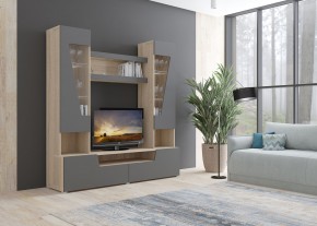 Стенка АНТАЛИЯ 2 (Сонома/Графит софт) в Когалыме - kogalym.ok-mebel.com | фото 3