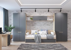 Стол 1200/3 ящика АНТАЛИЯ (Сонома/Графит софт) в Когалыме - kogalym.ok-mebel.com | фото 2