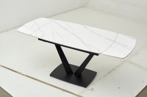 Стол ALATRI 120 MATT WHITE MARBLE SOLID CERAMIC / BLACK, ®DISAUR в Когалыме - kogalym.ok-mebel.com | фото 2