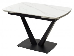 Стол ALATRI 120 MATT WHITE MARBLE SOLID CERAMIC / BLACK, ®DISAUR в Когалыме - kogalym.ok-mebel.com | фото 2
