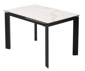 Стол CORNER 120 MATTE STATUARIO Белый мрамор матовый керамика, стекло/ черный каркас, ®DISAUR в Когалыме - kogalym.ok-mebel.com | фото