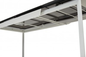 Стол CREMONA 140 HIGH GLOSS STATUARIO Белый мрамор глянцевый, керамика/ белый каркас, ®DISAUR в Когалыме - kogalym.ok-mebel.com | фото 2