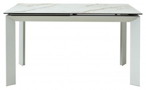Стол CREMONA 180 KL-188 Контрастный мрамор матовый, итальянская керамика/ белый каркас, ®DISAUR в Когалыме - kogalym.ok-mebel.com | фото 2