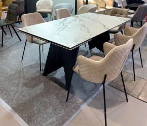 Стол IVAR 180 MARBLES KL-188 Контрастный мрамор, итальянская керамика, ®DISAUR в Когалыме - kogalym.ok-mebel.com | фото 11