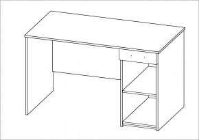 Стол КАСТОР письменный с одной тумбой и одним ящиком, цвет белый в Когалыме - kogalym.ok-mebel.com | фото 2
