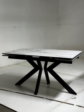 Стол Кентукки 3 140 БЕЛЫЙ МРАМОР, стекло / ЧЕРНЫЙ, М-City в Когалыме - kogalym.ok-mebel.com | фото 3
