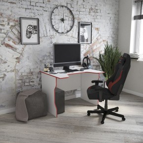 Стол компьютерный ВАРДИГ K2 100x82, белый/красный в Когалыме - kogalym.ok-mebel.com | фото 4