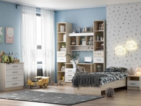 МАРТИНА Стол письменный (Белый глянец/дуб сонома) в Когалыме - kogalym.ok-mebel.com | фото 2