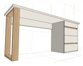 Стол письменный с тумбой 4 ящика (1250) в Когалыме - kogalym.ok-mebel.com | фото 2