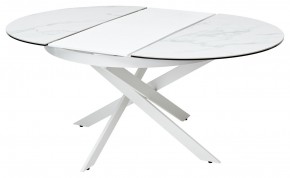 Стол TRENTO 120 HIGH GLOSS STATUARIO Белый мрамор глянцевый, керамика/ белый каркас, ®DISAUR в Когалыме - kogalym.ok-mebel.com | фото 6