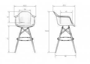 Стул барный DOBRIN DAW BAR, ножки светлый бук, цвет черный в Когалыме - kogalym.ok-mebel.com | фото 11