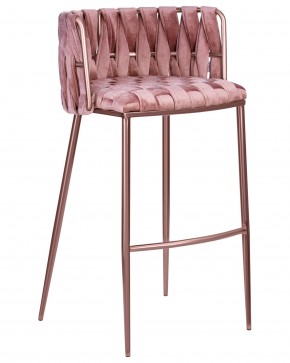 Стул барный DOBRIN EMMA ROSE GOLD, розовый велюр (VF-10) в Когалыме - kogalym.ok-mebel.com | фото
