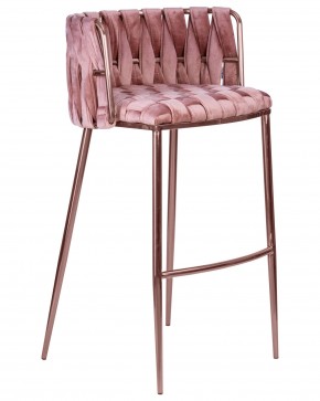 Стул барный DOBRIN EMMA ROSE GOLD, розовый велюр (VF-10) в Когалыме - kogalym.ok-mebel.com | фото 2