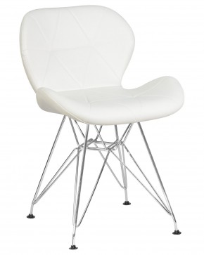 Стул обеденный DOBRIN BUTTERFLY CHROME, ножки хром, цвет белый в Когалыме - kogalym.ok-mebel.com | фото