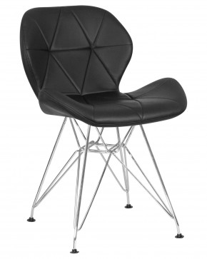 Стул обеденный DOBRIN BUTTERFLY CHROME, ножки хром, цвет чёрный в Когалыме - kogalym.ok-mebel.com | фото