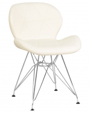 Стул обеденный DOBRIN BUTTERFLY CHROME, ножки хром, цвет кремовый в Когалыме - kogalym.ok-mebel.com | фото