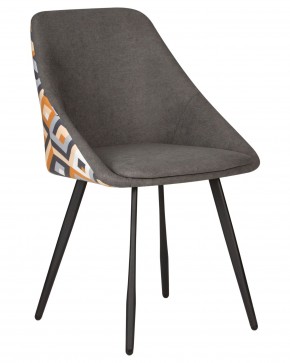 Стул обеденный DOBRIN MARKUS, ЭМАЛЬ ЧЕРНЫЙ МУАР ткань Candy Graphite+Escada Ochre в Когалыме - kogalym.ok-mebel.com | фото