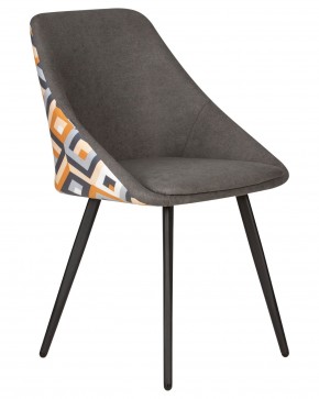 Стул обеденный DOBRIN MARKUS, ЭМАЛЬ ЧЕРНЫЙ МУАР ткань Candy Graphite+Escada Ochre в Когалыме - kogalym.ok-mebel.com | фото 2